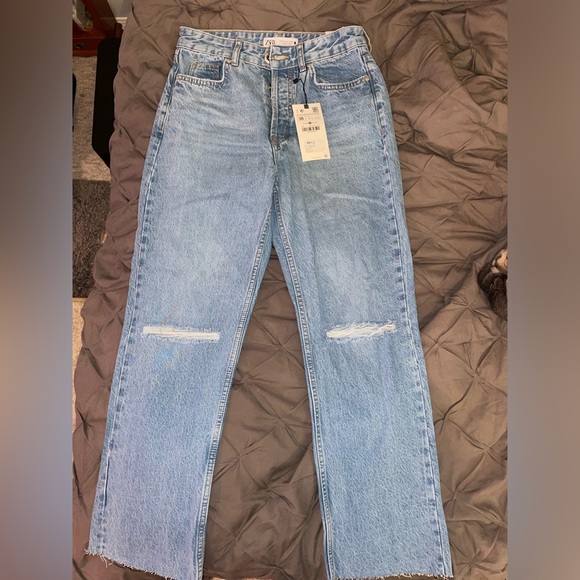 Zara Medium wash blue straight jeans - Picture 1 of 2